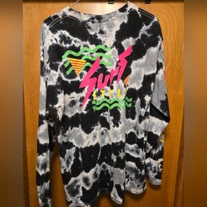 Surf Style Shirt Men's Large Tie Dye Skater Graphic Long Sleeve 90s Y2K